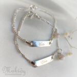ID baby bracelet with breast milk pearl